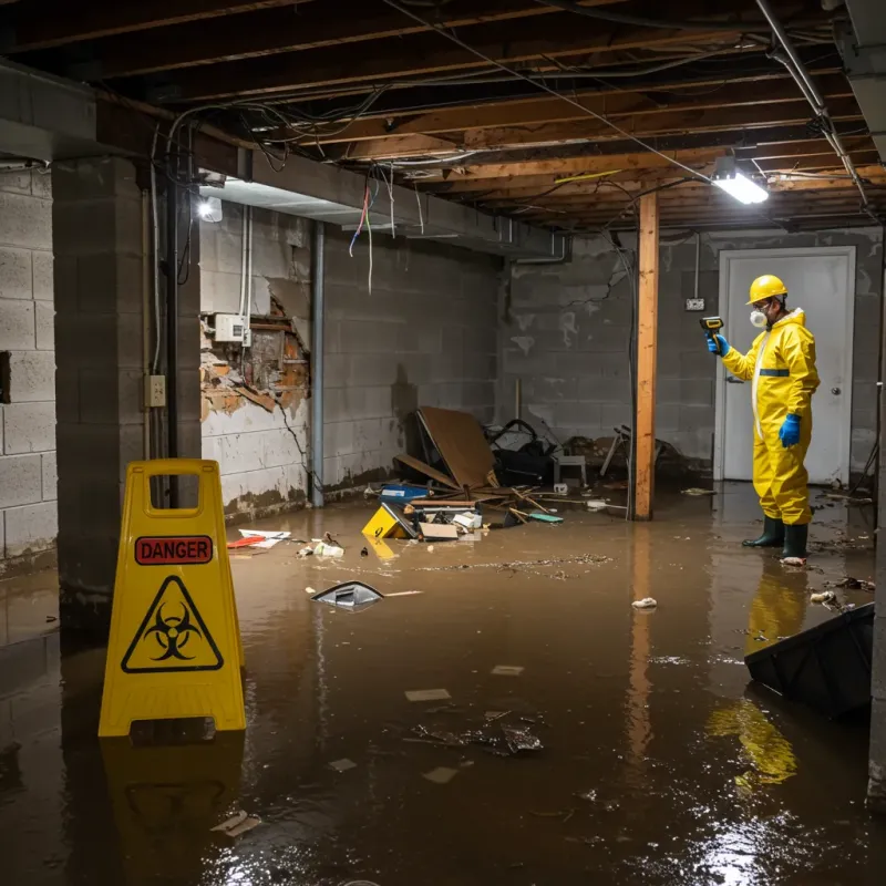 Flooded Basement Electrical Hazard in Brookhaven, WV Property