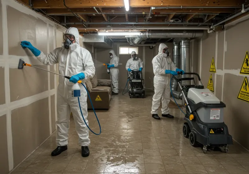 Basement Moisture Removal and Structural Drying process in Brookhaven, WV